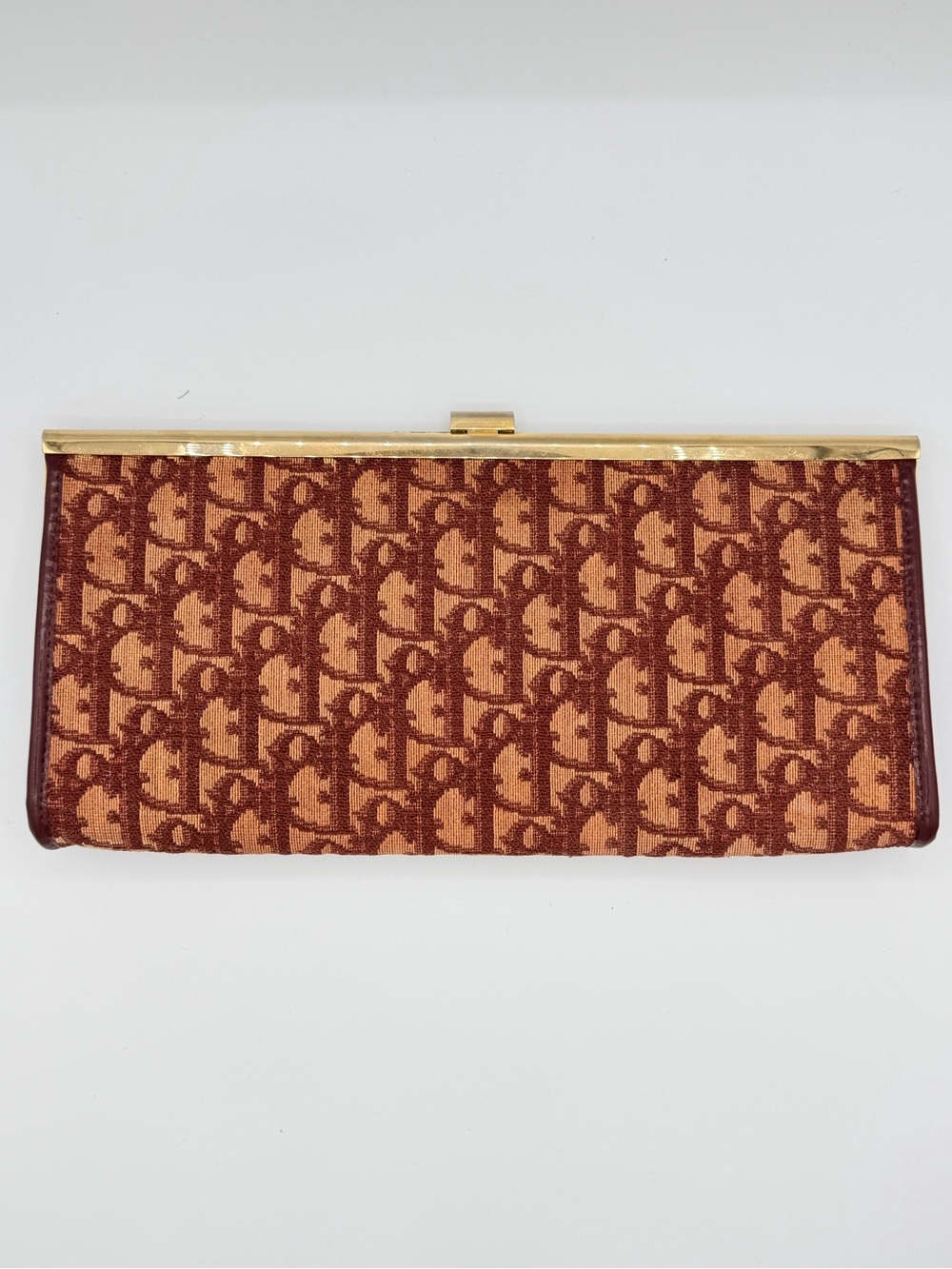 Vintage Burgundy Christian Dior Monogrammed Clutch - Picture 3 of 9